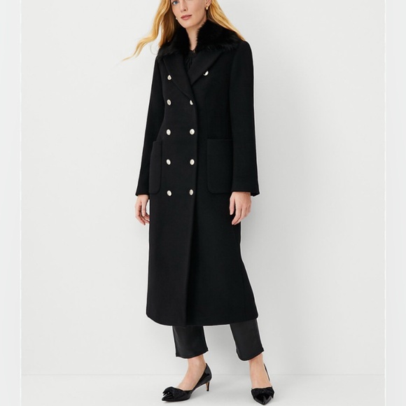 Ann Taylor Wool Cashmere Blend Tailored Chesterfield Coat XLP PERFECT! - Picture 1 of 6
